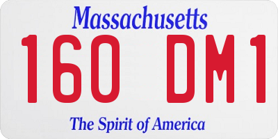 MA license plate 160DM1