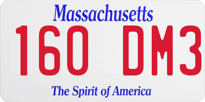 MA license plate 160DM3