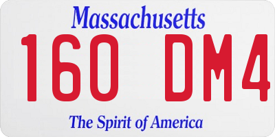 MA license plate 160DM4