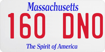 MA license plate 160DN0