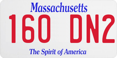 MA license plate 160DN2