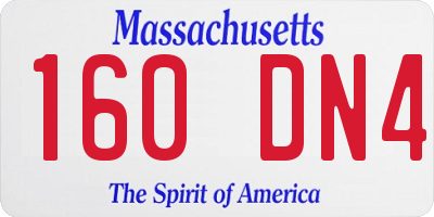 MA license plate 160DN4