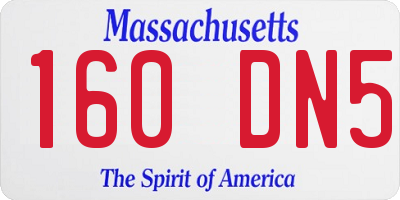 MA license plate 160DN5
