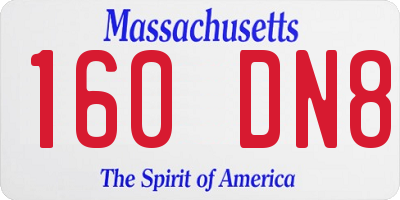 MA license plate 160DN8