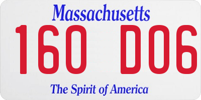MA license plate 160DO6