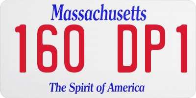 MA license plate 160DP1