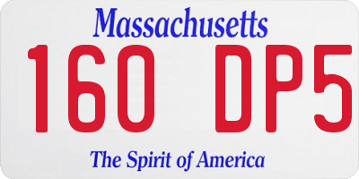 MA license plate 160DP5