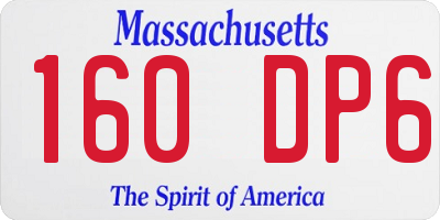 MA license plate 160DP6