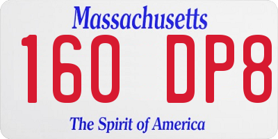 MA license plate 160DP8