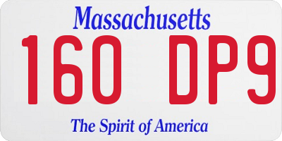 MA license plate 160DP9