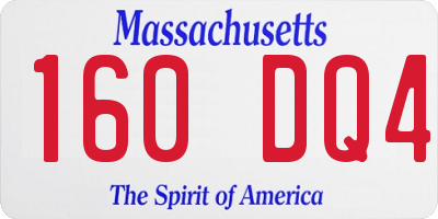 MA license plate 160DQ4