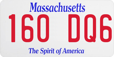 MA license plate 160DQ6