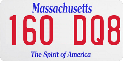 MA license plate 160DQ8