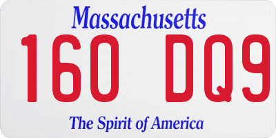 MA license plate 160DQ9