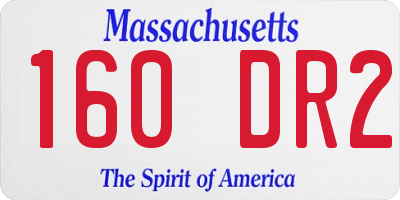 MA license plate 160DR2