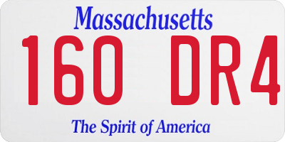MA license plate 160DR4