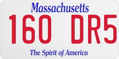 MA license plate 160DR5