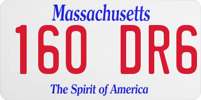 MA license plate 160DR6