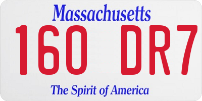 MA license plate 160DR7