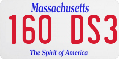 MA license plate 160DS3