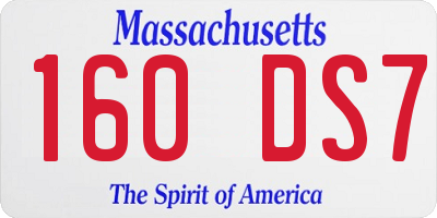 MA license plate 160DS7