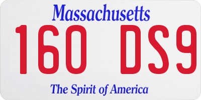 MA license plate 160DS9
