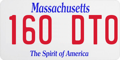 MA license plate 160DT0