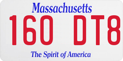 MA license plate 160DT8