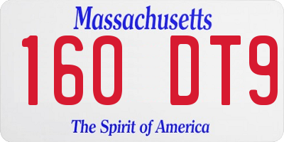 MA license plate 160DT9