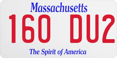 MA license plate 160DU2