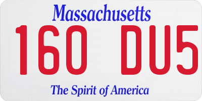 MA license plate 160DU5