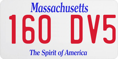 MA license plate 160DV5