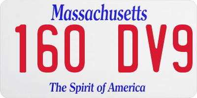 MA license plate 160DV9