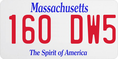 MA license plate 160DW5