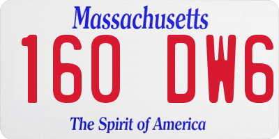MA license plate 160DW6
