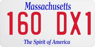 MA license plate 160DX1