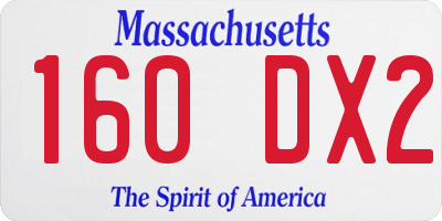 MA license plate 160DX2
