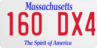 MA license plate 160DX4