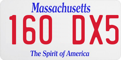 MA license plate 160DX5