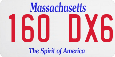 MA license plate 160DX6