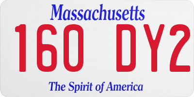 MA license plate 160DY2