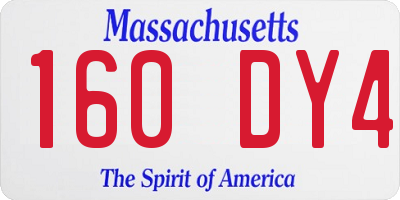 MA license plate 160DY4