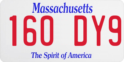MA license plate 160DY9