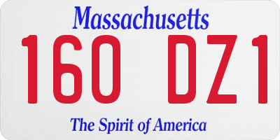 MA license plate 160DZ1