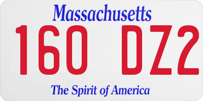 MA license plate 160DZ2