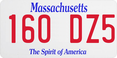 MA license plate 160DZ5