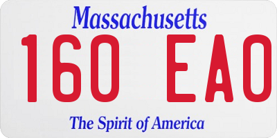 MA license plate 160EA0