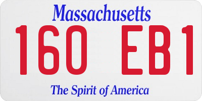MA license plate 160EB1