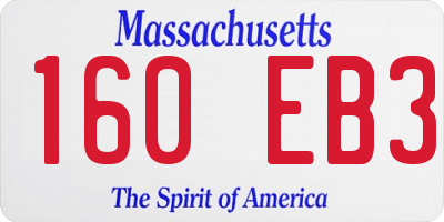 MA license plate 160EB3