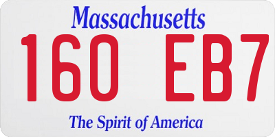 MA license plate 160EB7